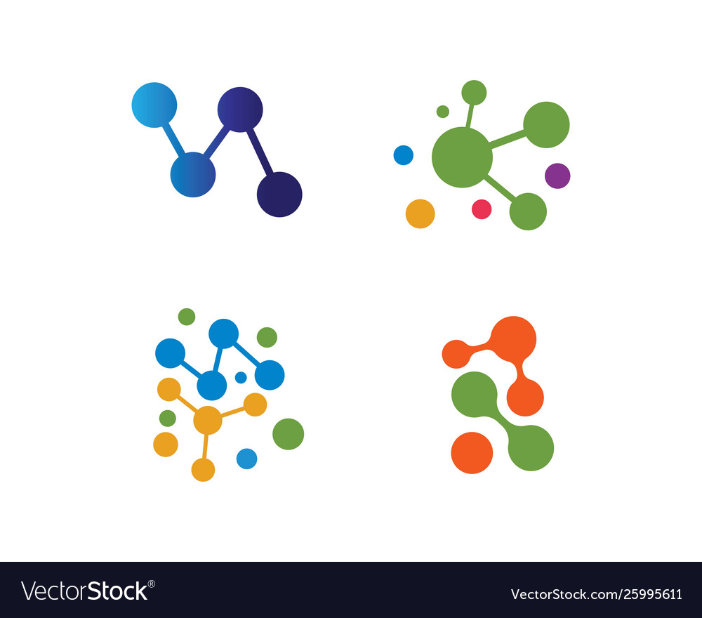 Molecule logo design Royalty Free Vector Image