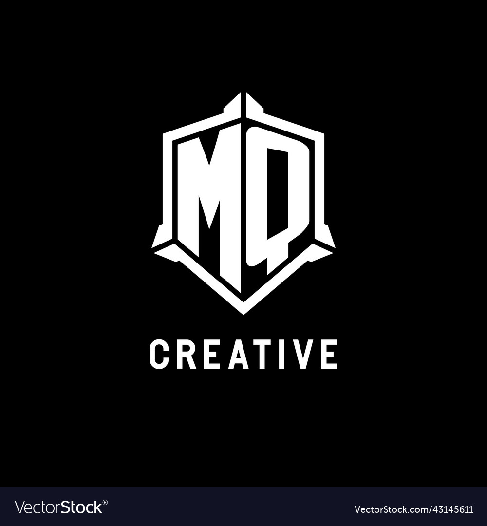 Mq logo initial with shield shape design style