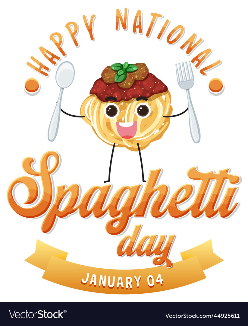 National spaghetti day banner design