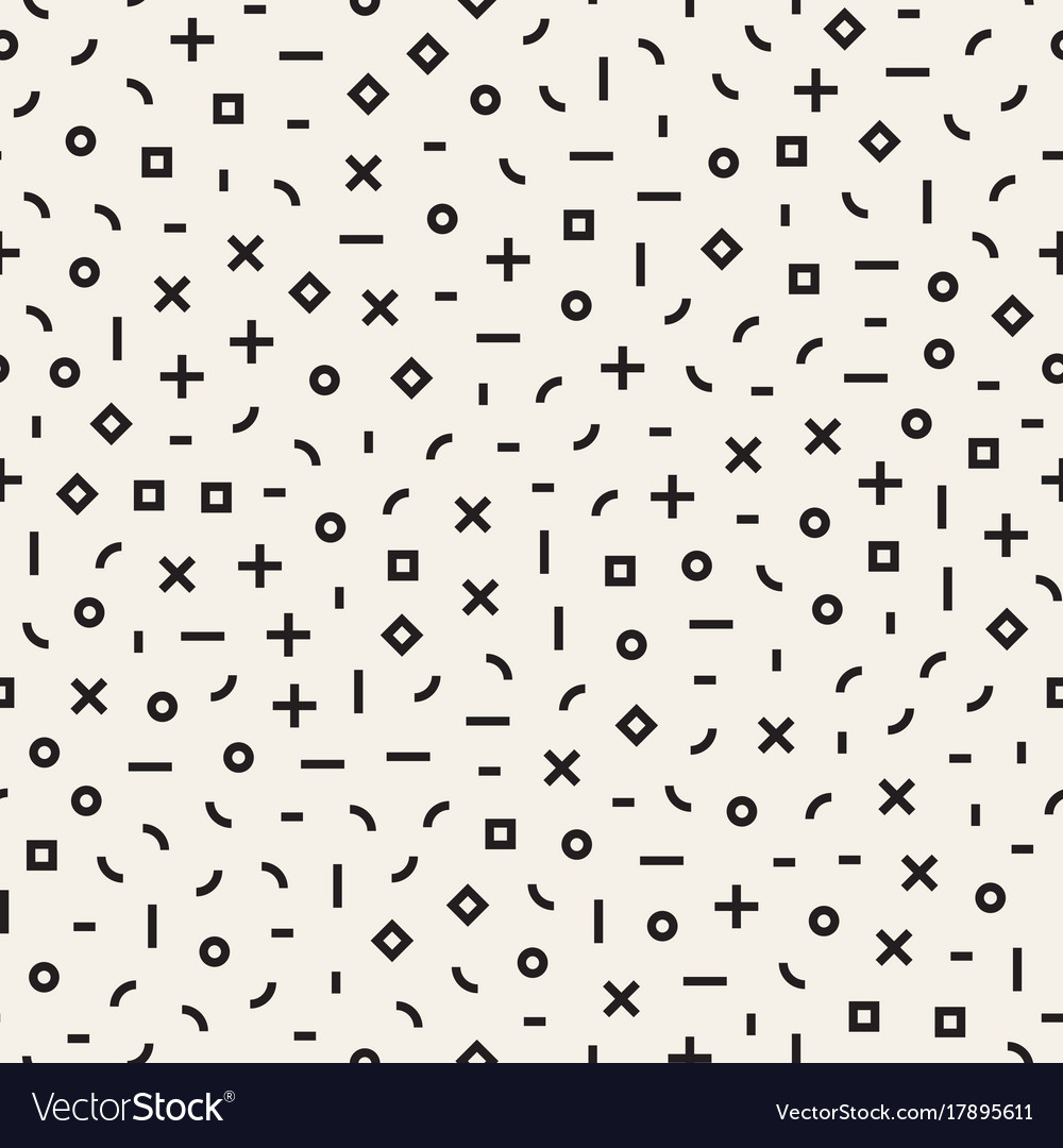 Retro geometric line shapes seamless patterns