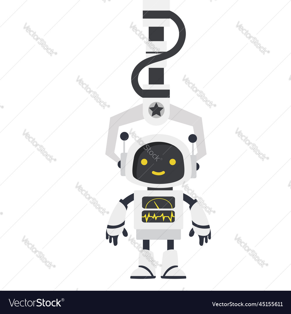 Robotic claw choosing ai robot vector image Robotic claw choosing ai robot