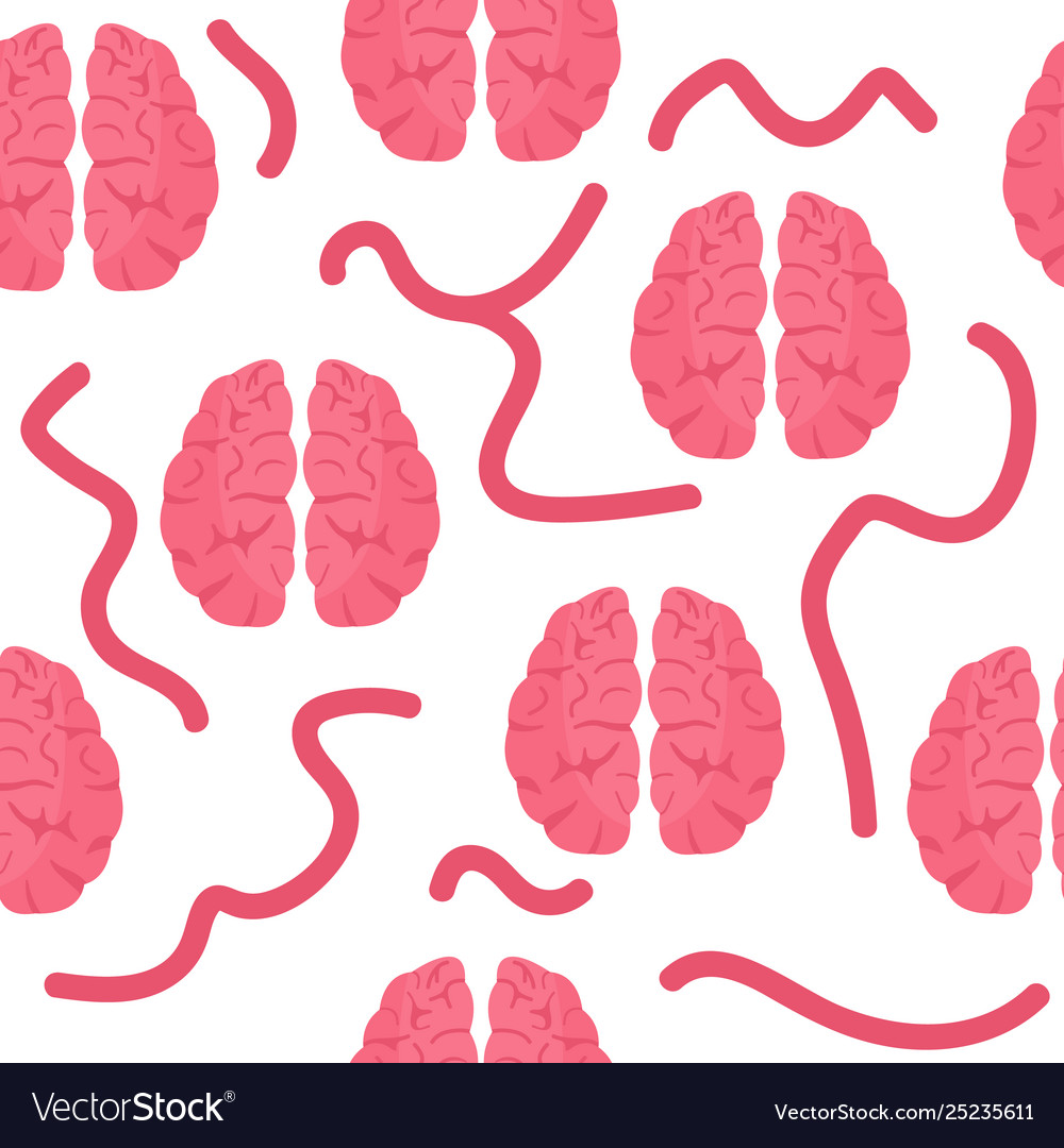 Seamless pattern with pink brains vector image Seamless pattern with pink brains
