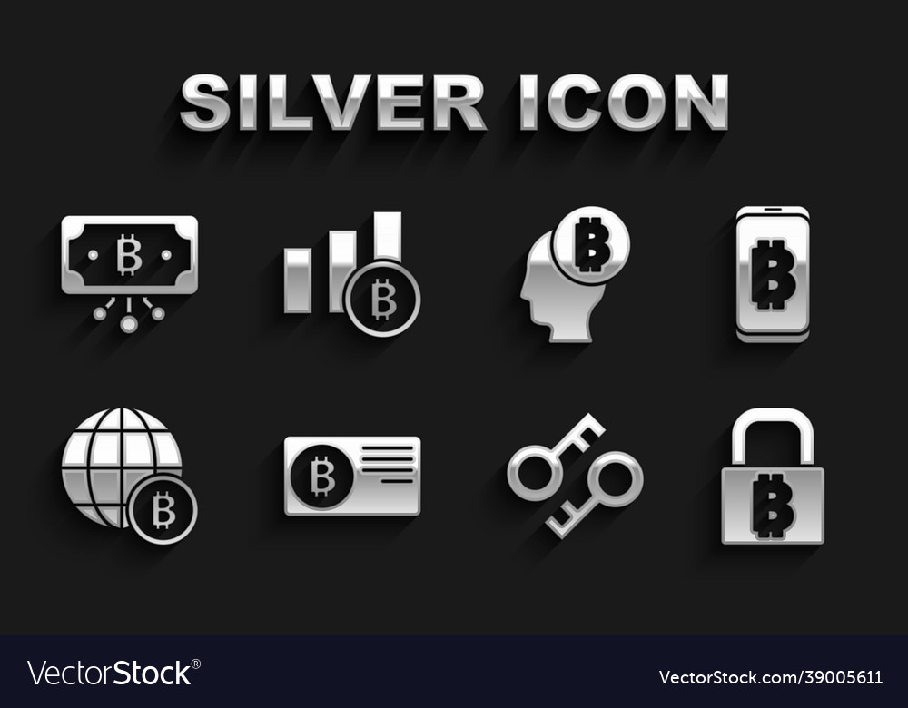 Set credit card with bitcoin mining from mobile vector image Set credit card with bitcoin mining from mobile