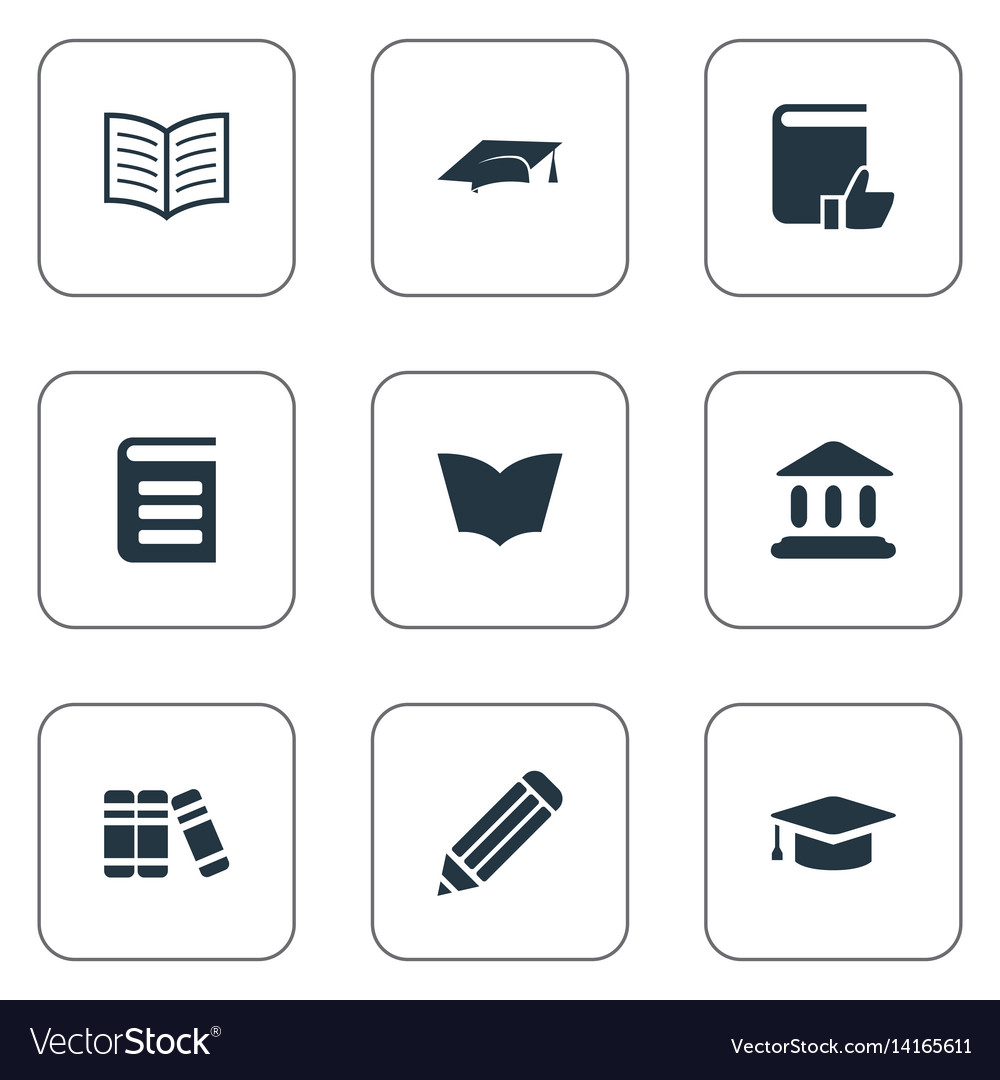 Set of simple reading icons