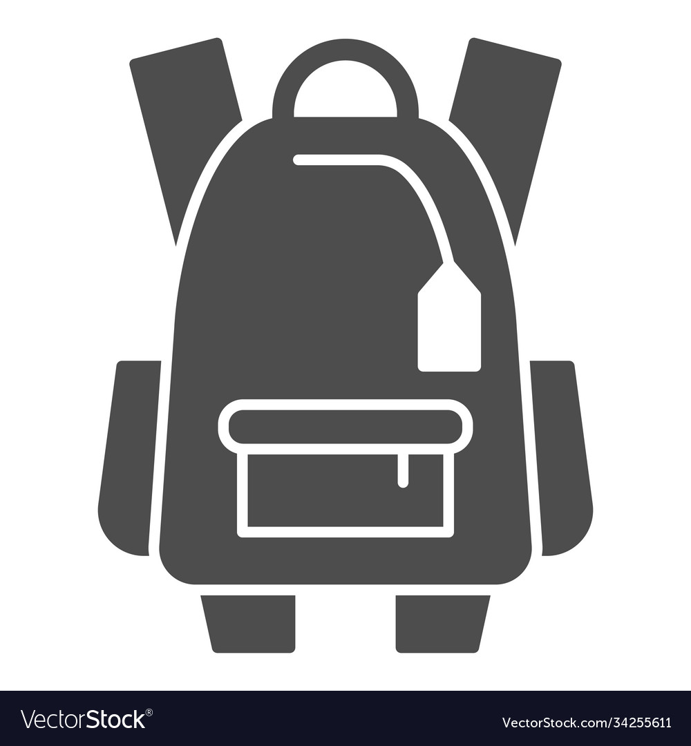 Sports backpack solid icon tourism concept Vector Image