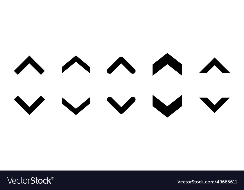 Swipe up-down icon set collection vector image Swipe up-down icon set collection