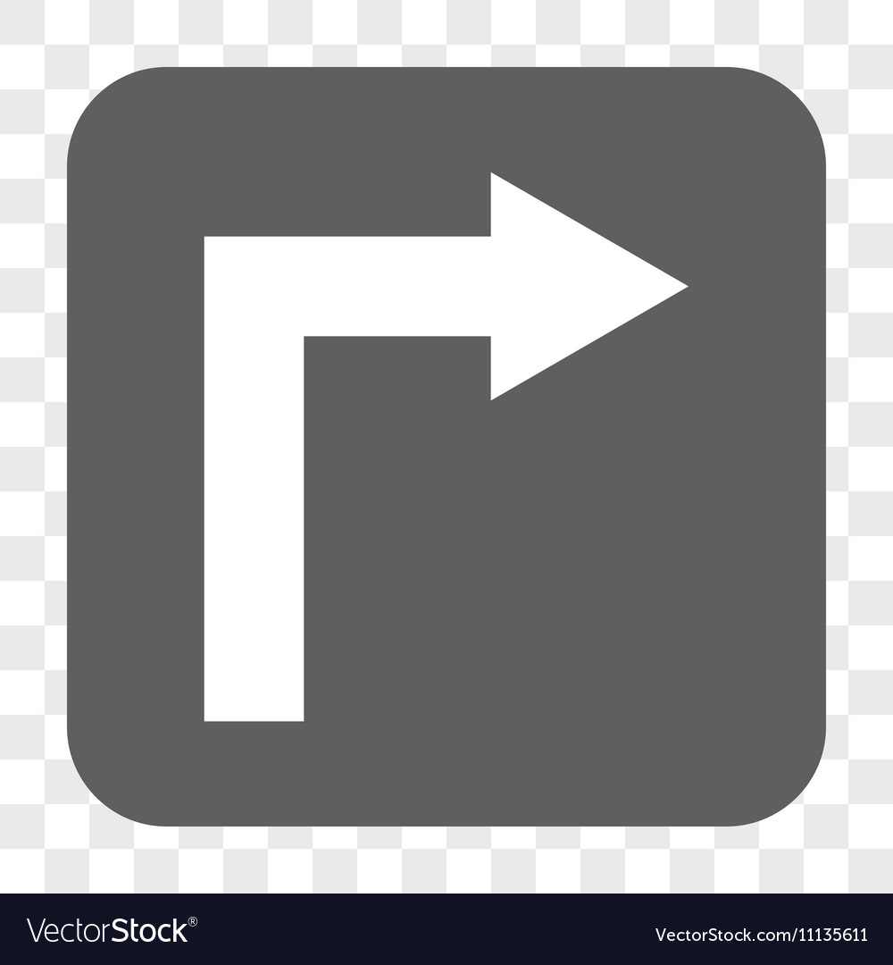 Turn right rounded square button
