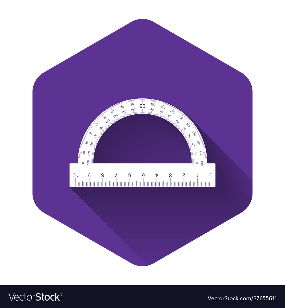 White protractor grid for measuring degrees icon vector image White protractor grid for measuring degrees icon