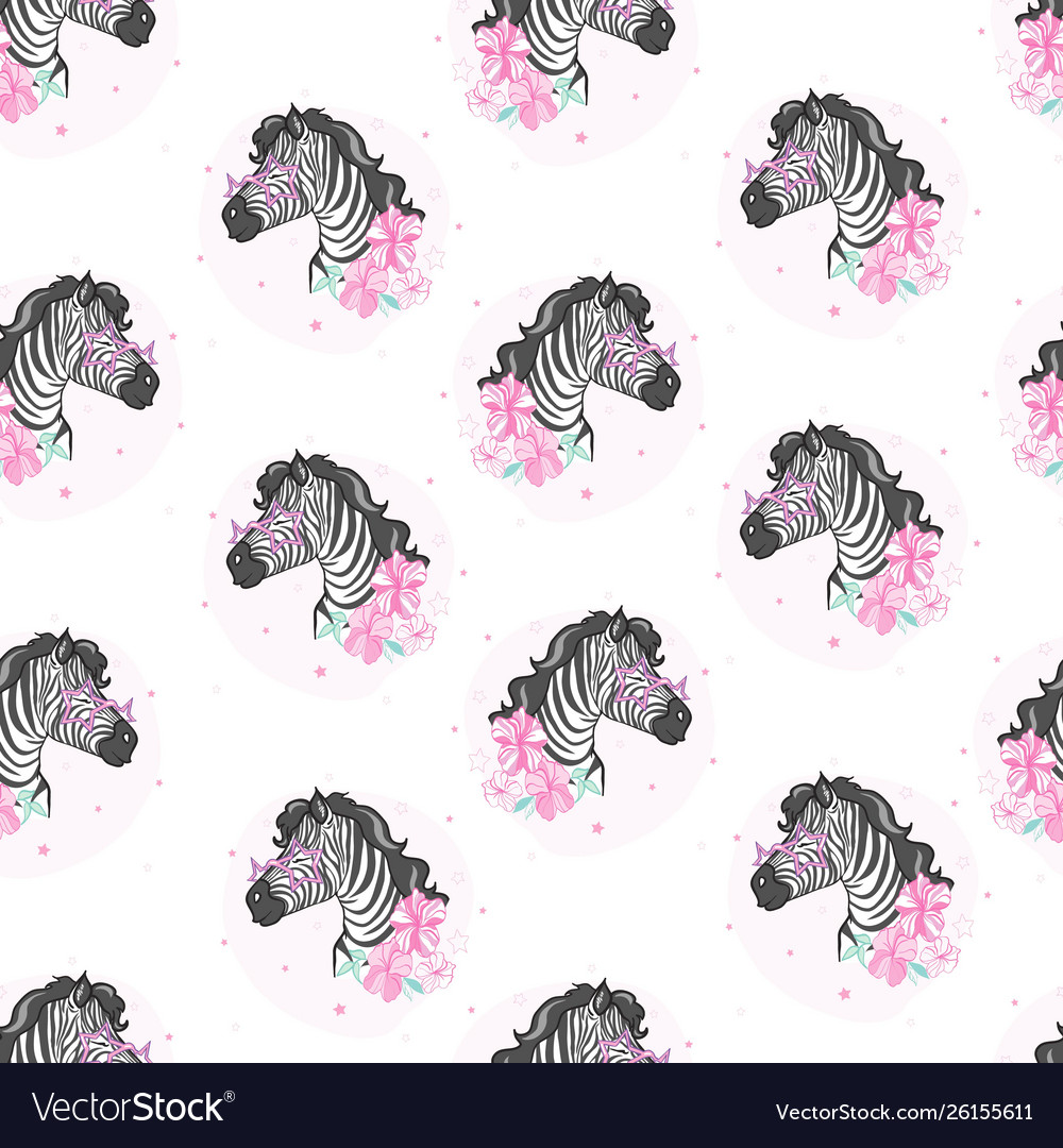 Zebra pattern kid safari print vector image Zebra pattern kid safari print