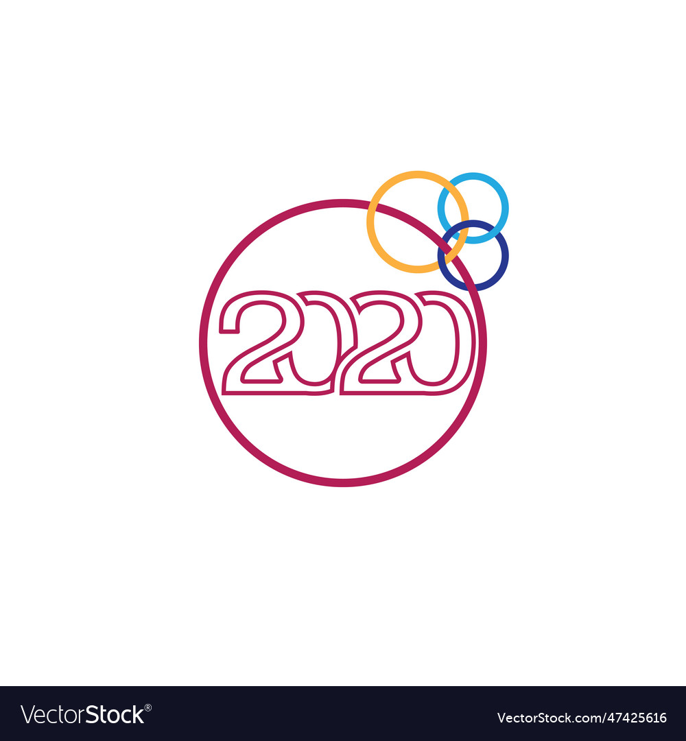 2020 logo graphics new year Royalty Free Vector Image