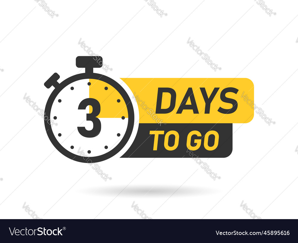 3 days left icon in flat style offer countdown Vector Image