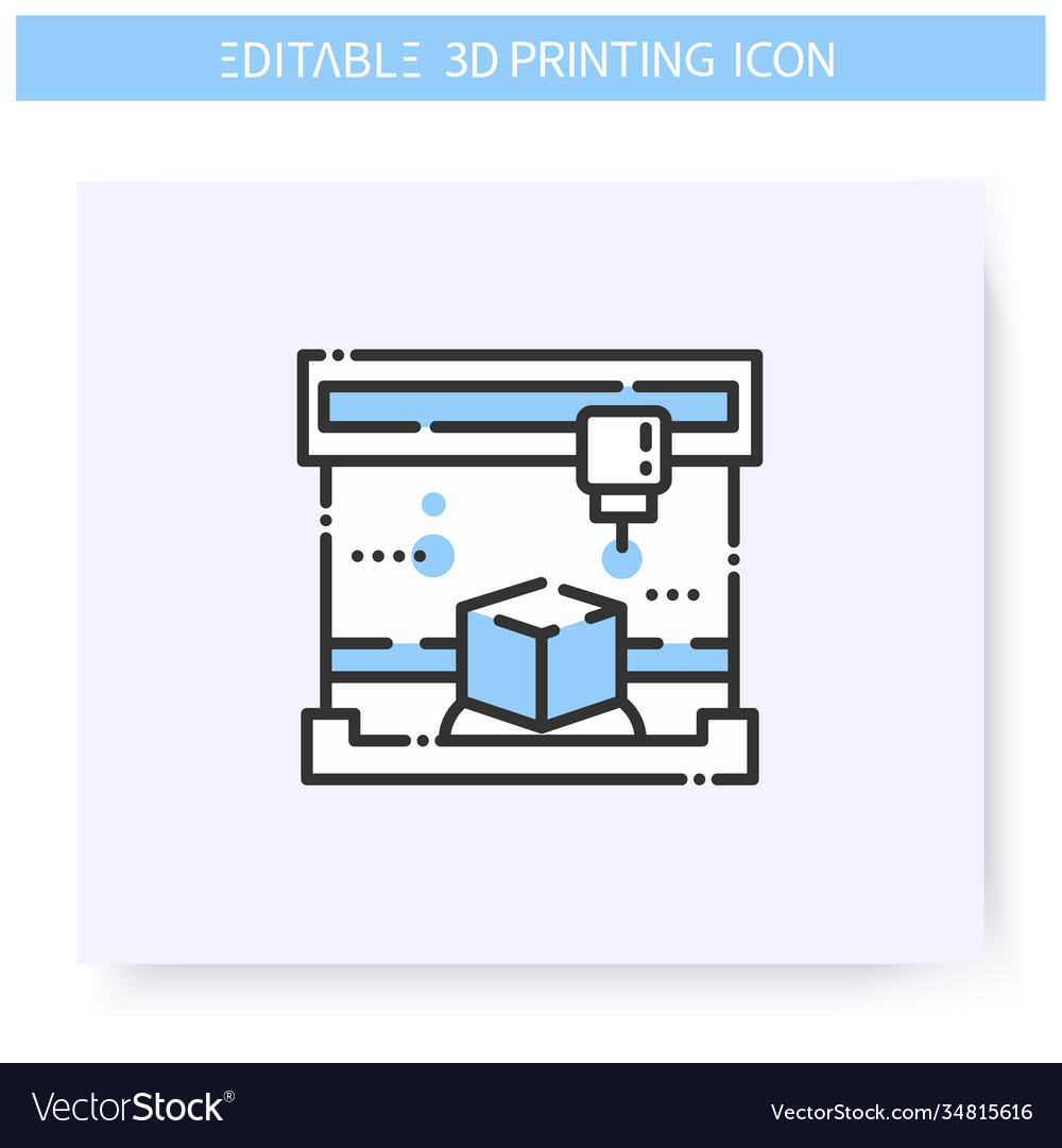 3d Drucklinie Icon editierbar