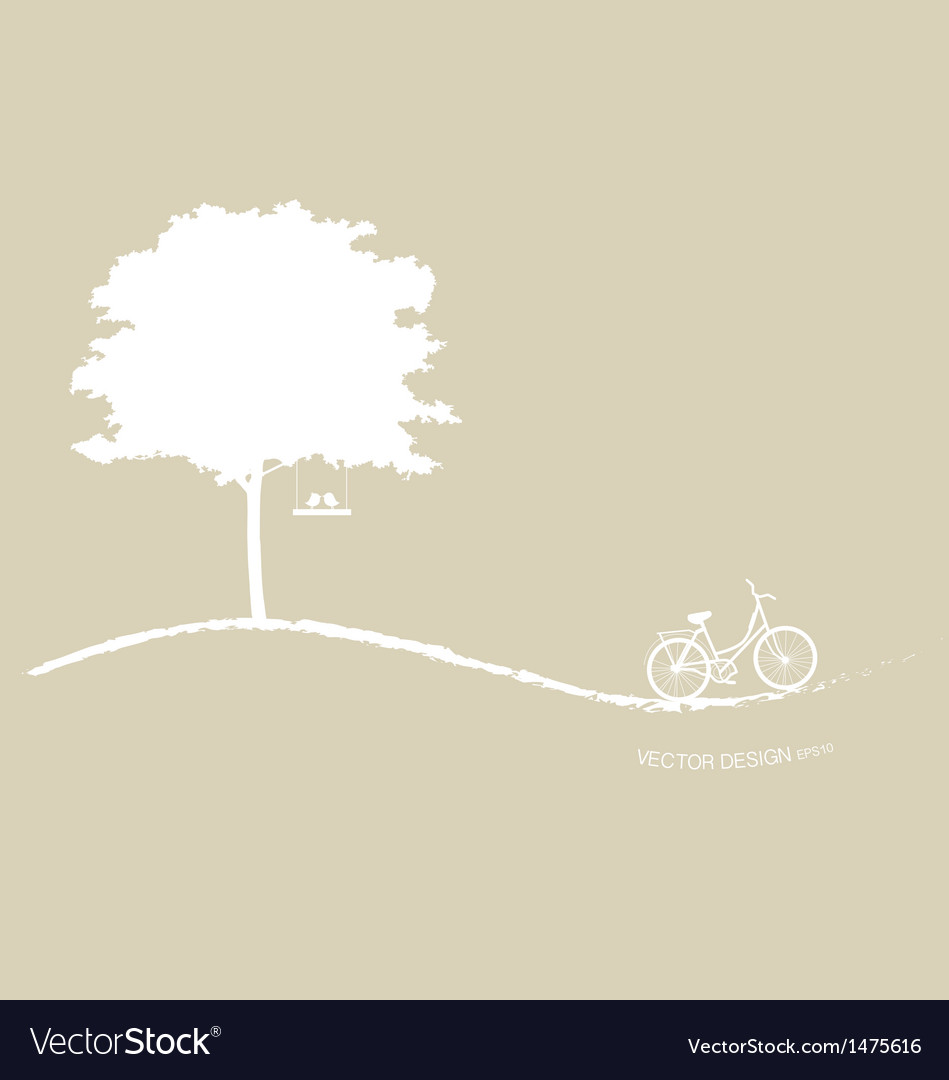 Abstract tree background with bicycle