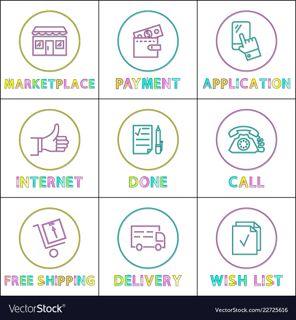 Application for orders set vector image Application for orders set