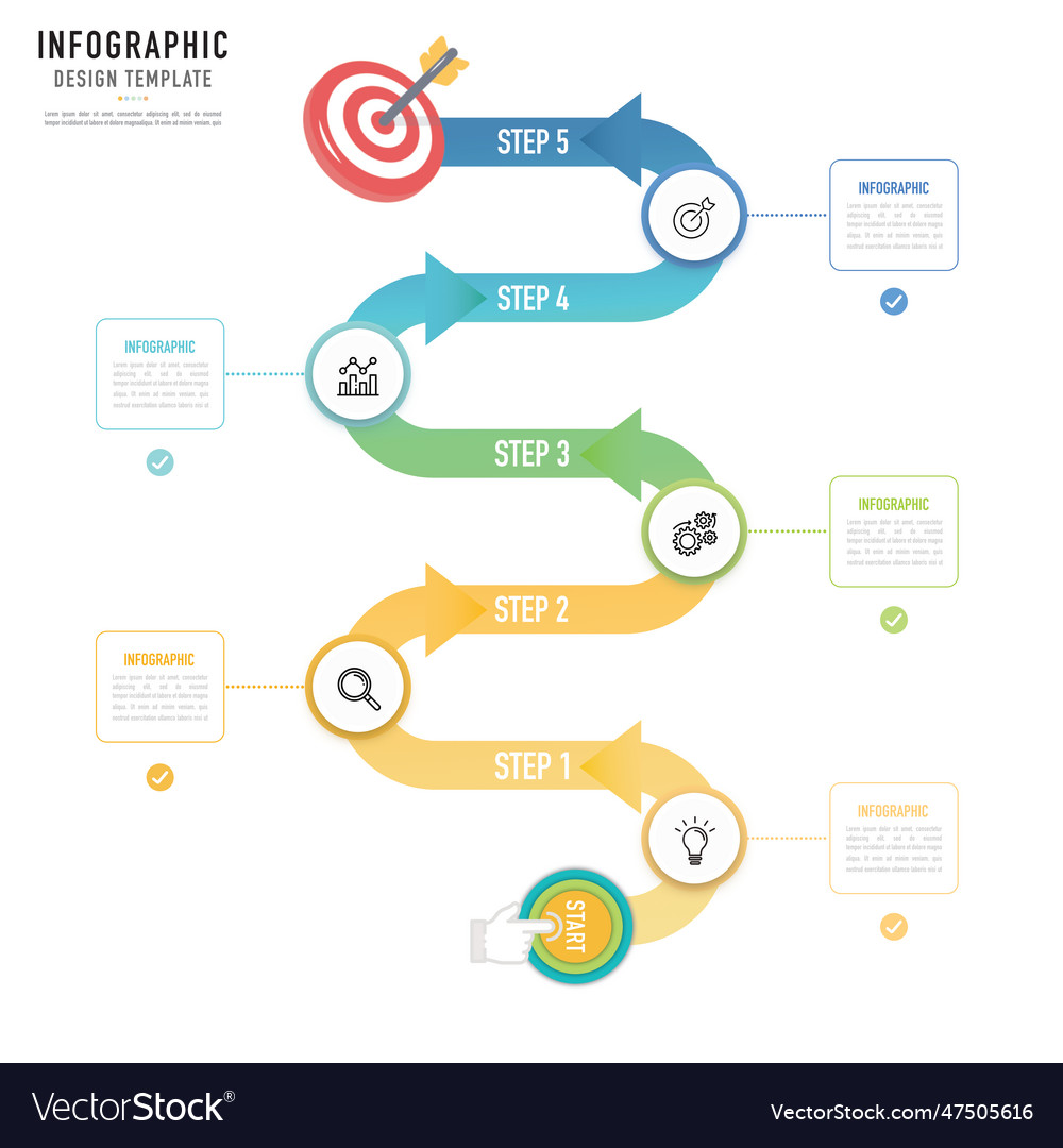 Arrow and circular roadmap infographic Royalty Free Vector