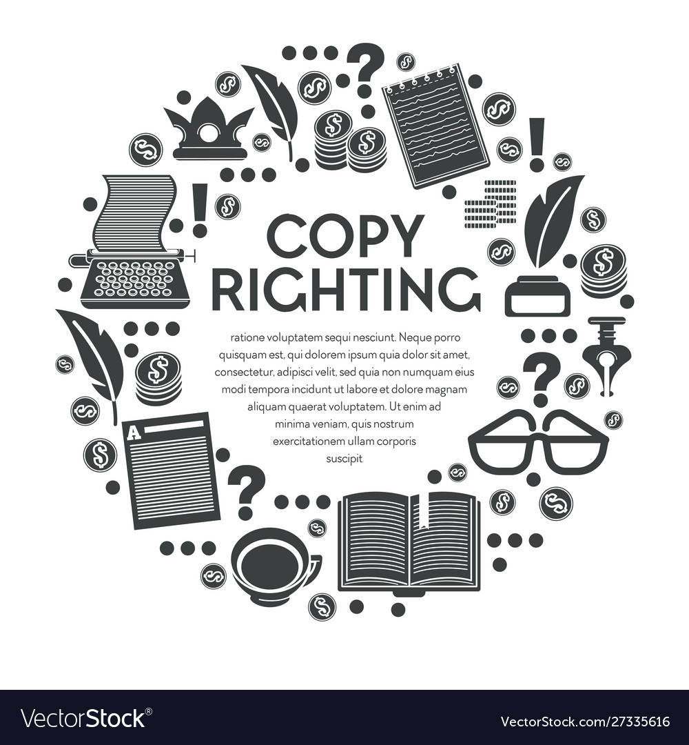 Copy righting poster with typewriter and notebooks