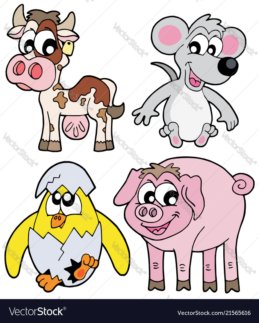 Country animals collection 1b Royalty Free Vector Image