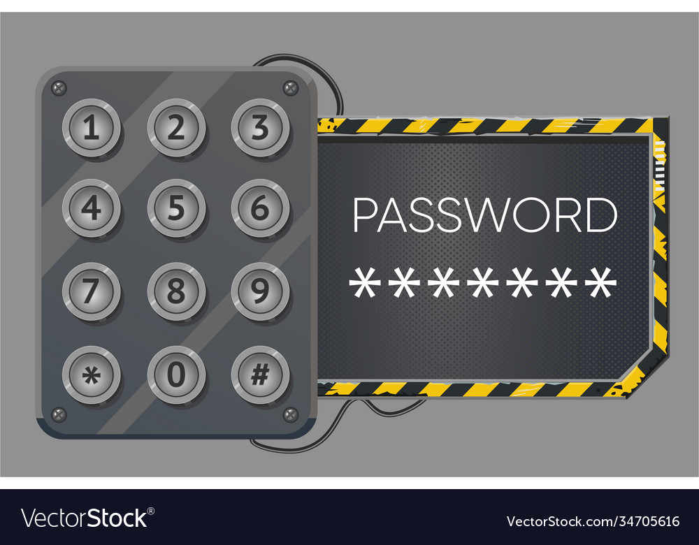 Electronic lock with password access control vector image Electronic lock with password access control