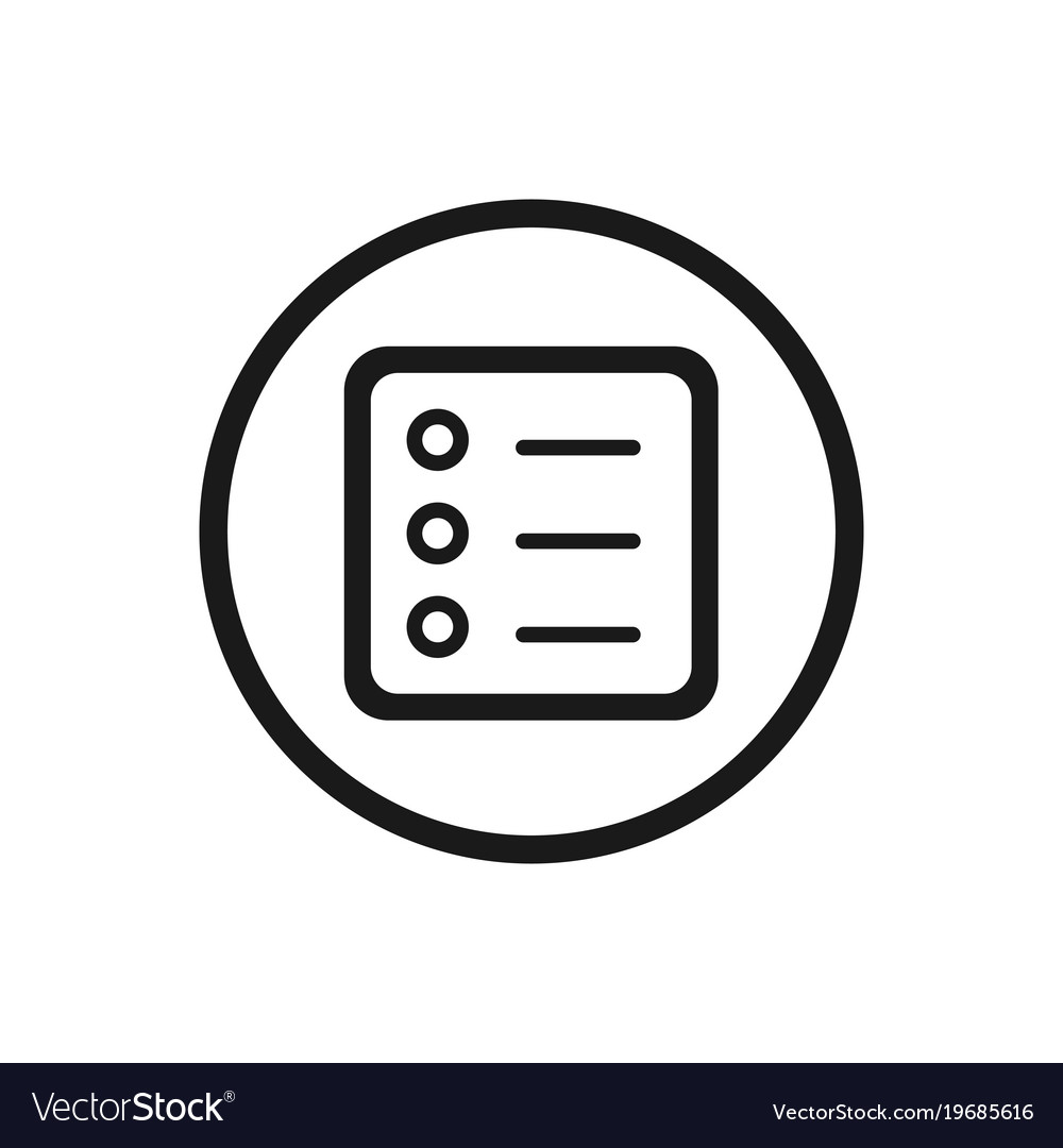 Form line icon with a circle on white background