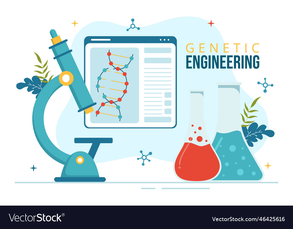 Genetic Engineering And Dna Modifications Vector Image