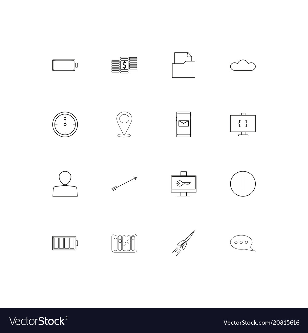 Internet of things linear thin icons set outlined