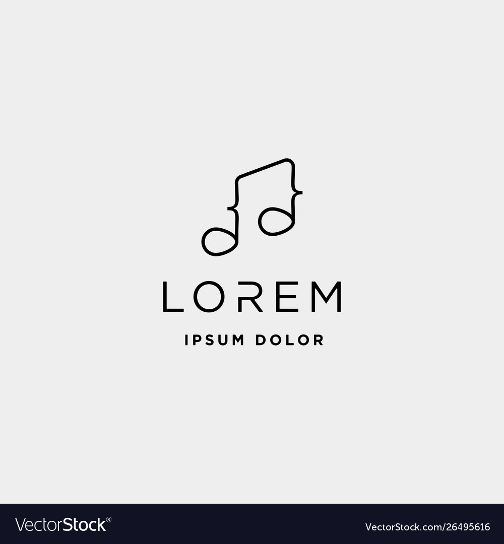 Music code logo design simple line