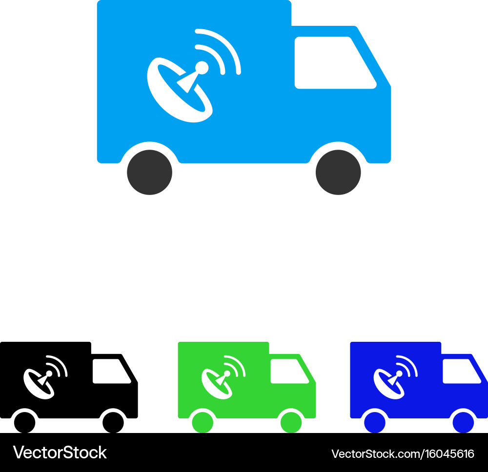 Remote control van flat icon Royalty Free Vector Image
