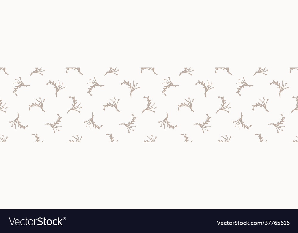 Seamless minimalist doodle flower border pattern Vector Image