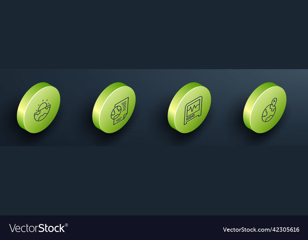 Set isometric line earth core structure crust vector image Set isometric line earth core structure crust