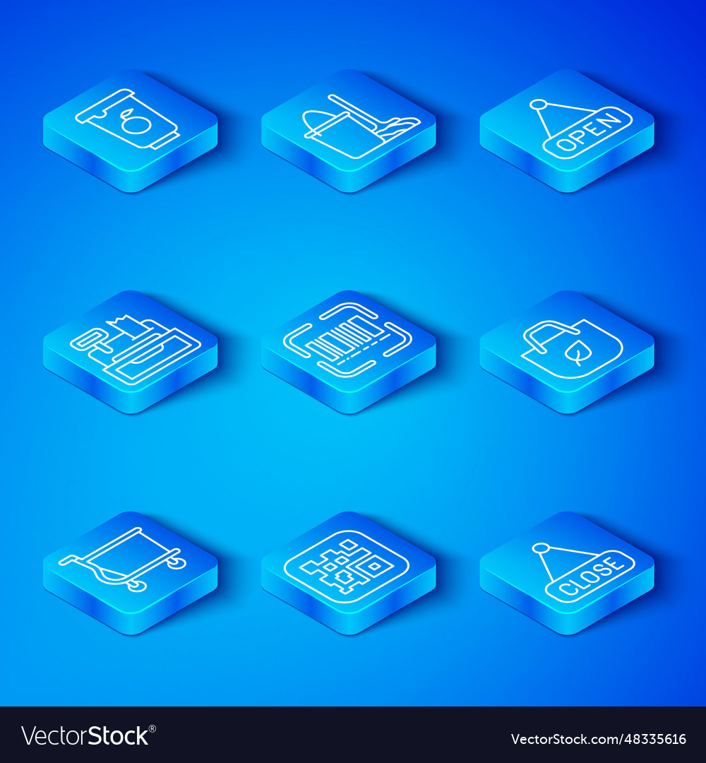 Set line shopping cart scanner scanning bar code