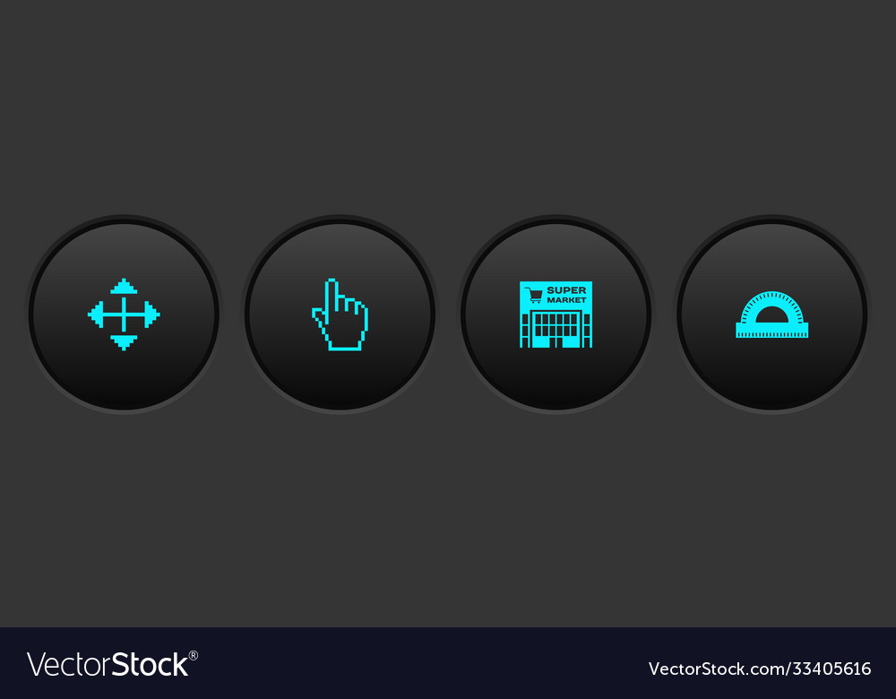 Set pixel arrows in four directions hand cursor Vector Image Set pixel arrows in four directions hand cursor