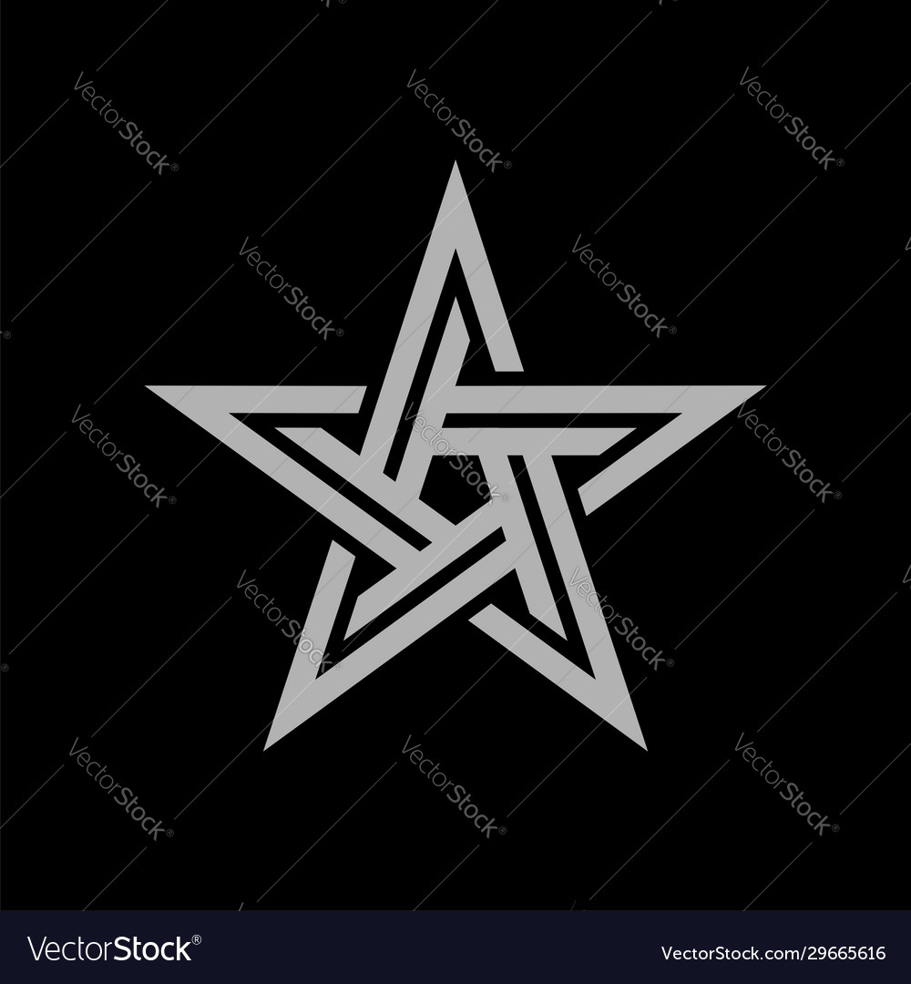 Silver star logo template design eps 10