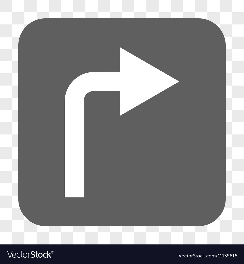 Turn right rounded square button