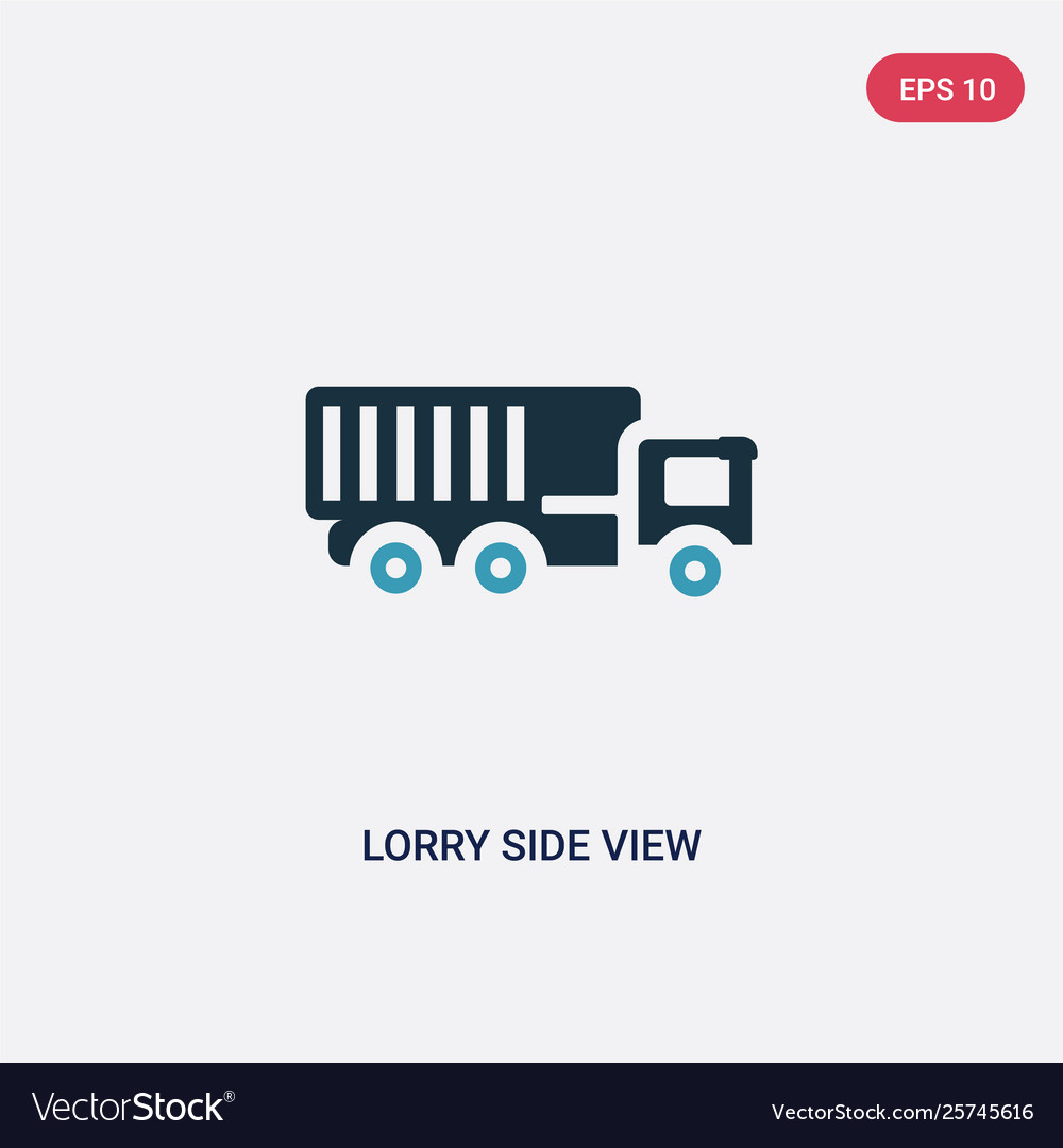 Two color lorry side view icon from mechanicons vector image Two color lorry side view icon from mechanicons