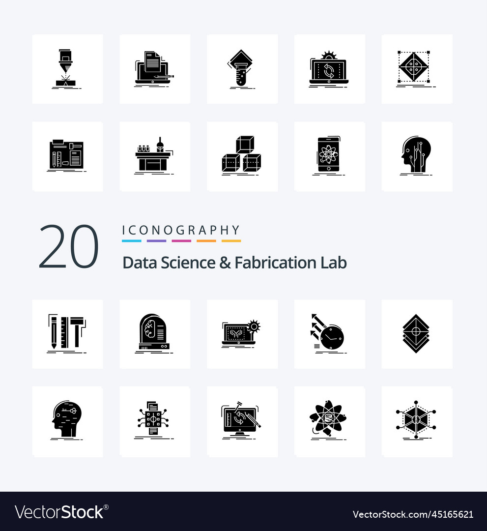 20 data science and fabrication lab solid glyph