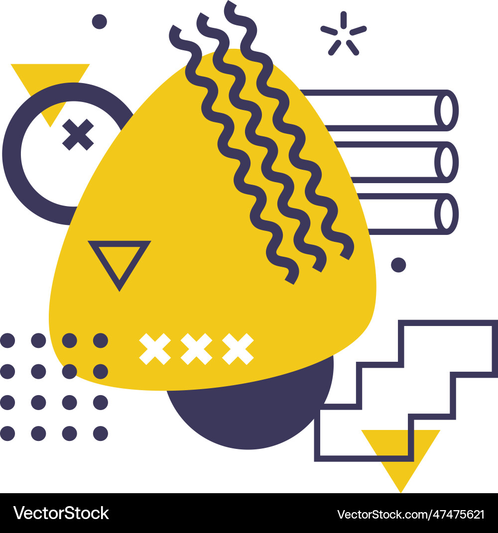 Abstract composition with geometric figure Vector Image
