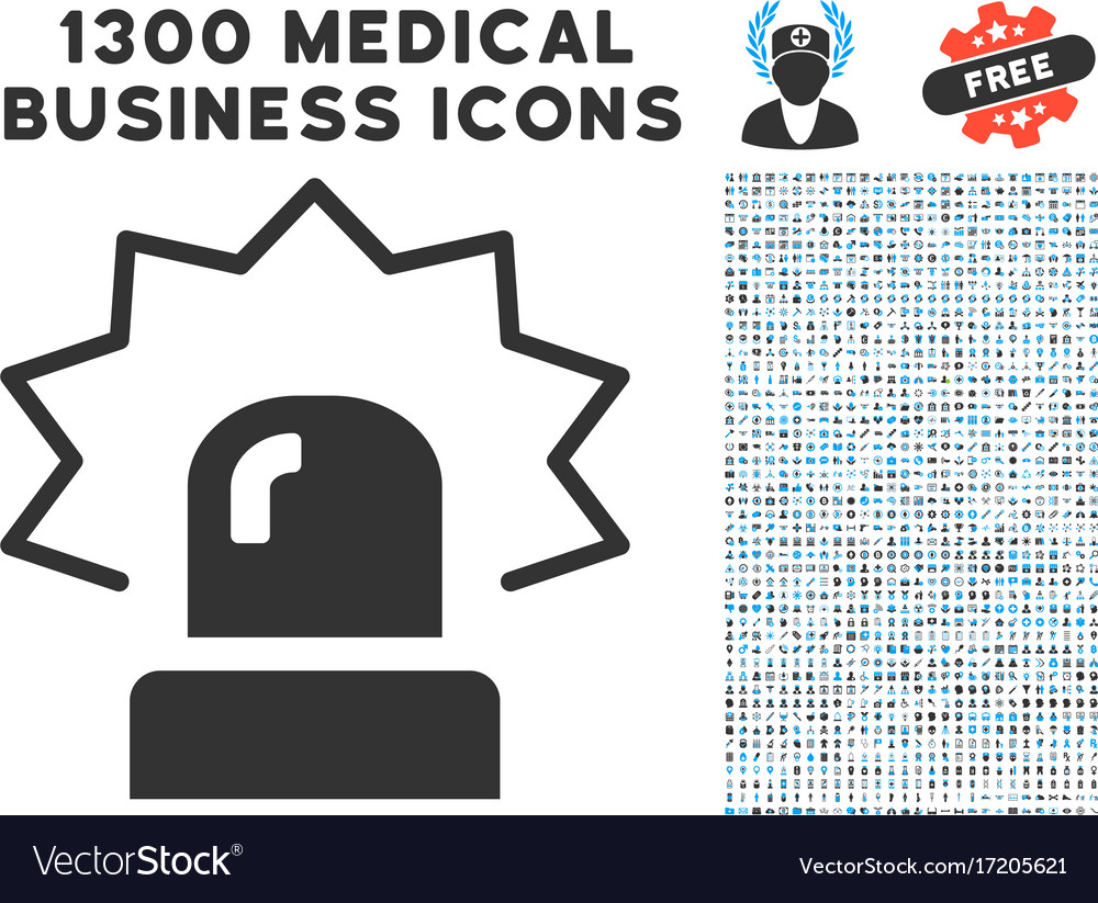 Alarmsymbol mit 1300 medizinischen Business-Icons