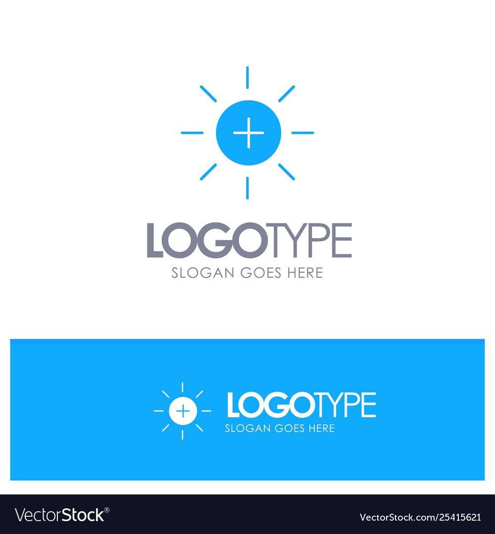Brightness interface ui user blue solid logo vector image Brightness interface ui user blue solid logo