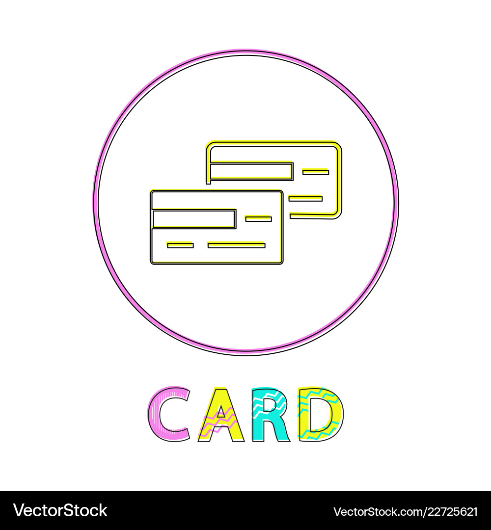 Card payment method lineout style framed icon Vector Image