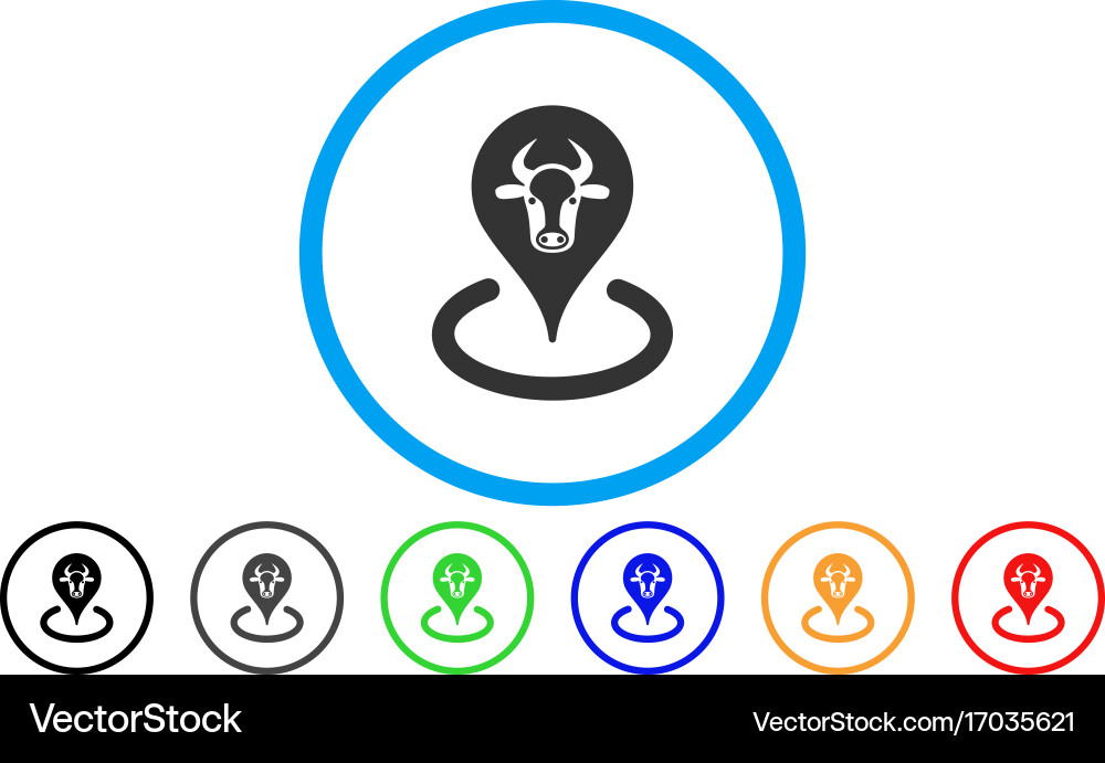 Cattle location rounded icon Royalty Free Vector Image