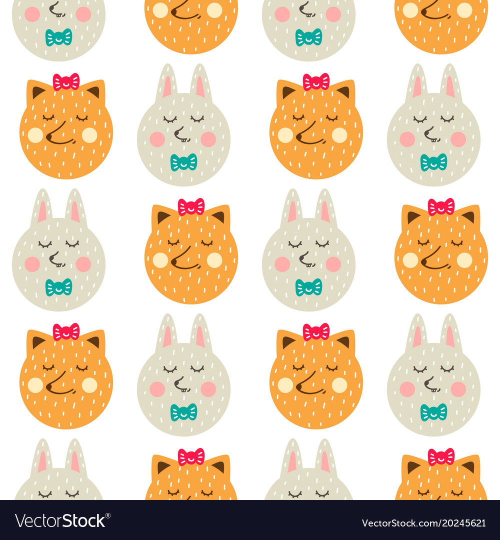 Children seamless pattern in scandinavian