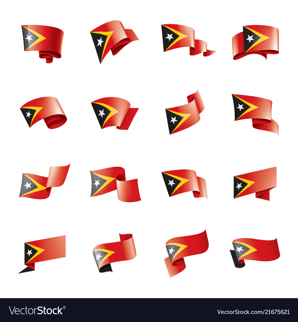 East timor flag on a white Royalty Free Vector Image