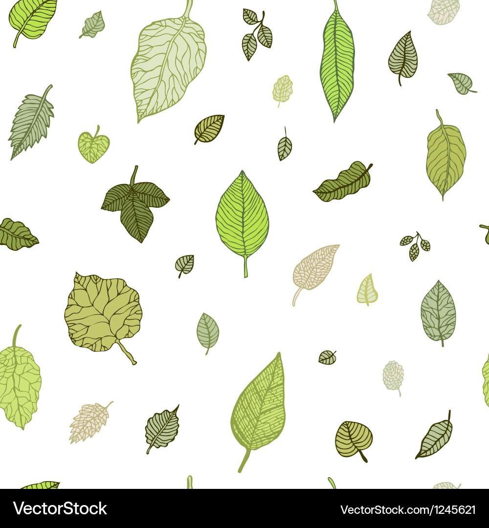 Green leaf seamless pattern Royalty Free Vector Image