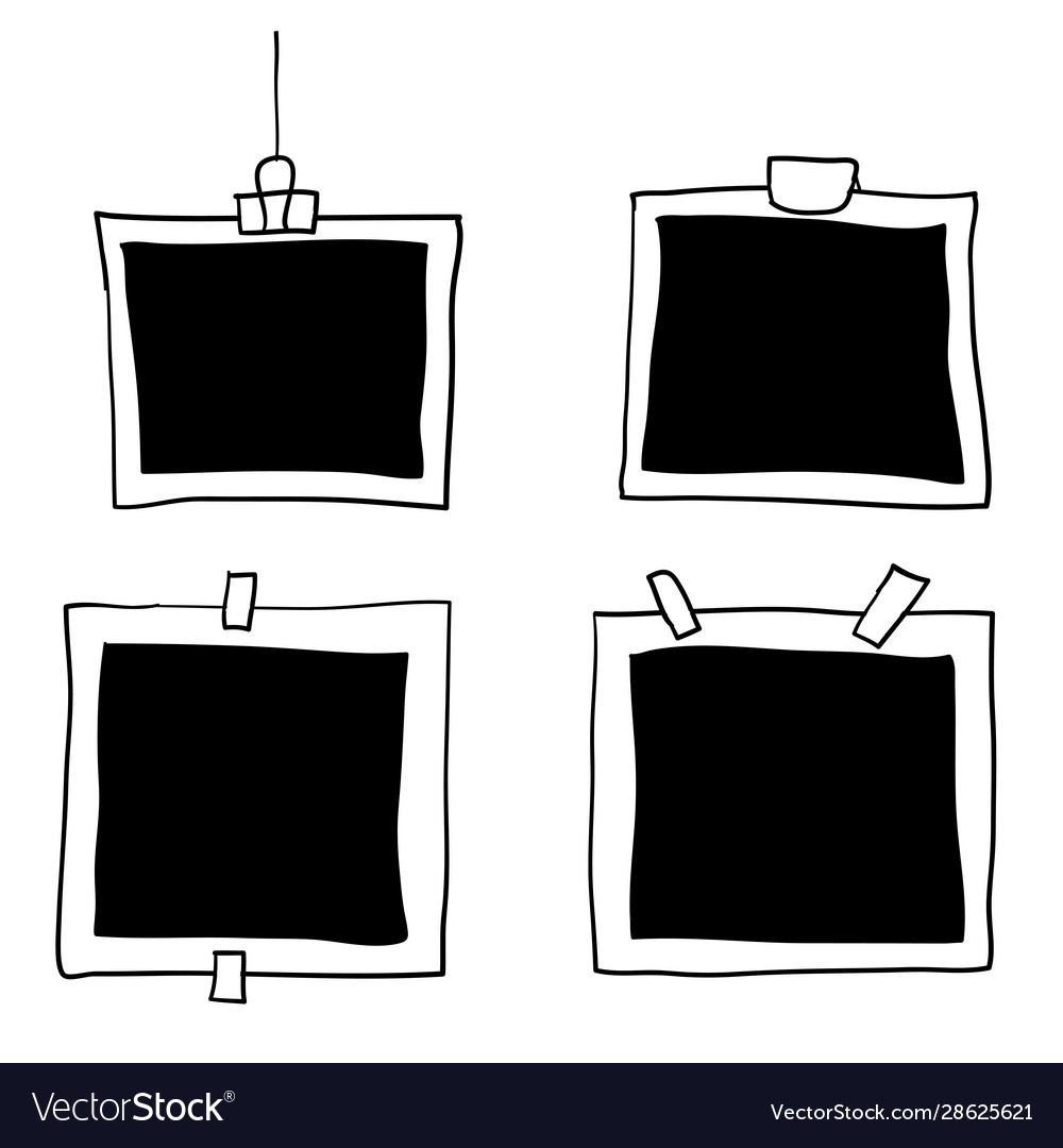 Handdrawn photo frames with doodle style vector image Handdrawn photo frames with doodle style