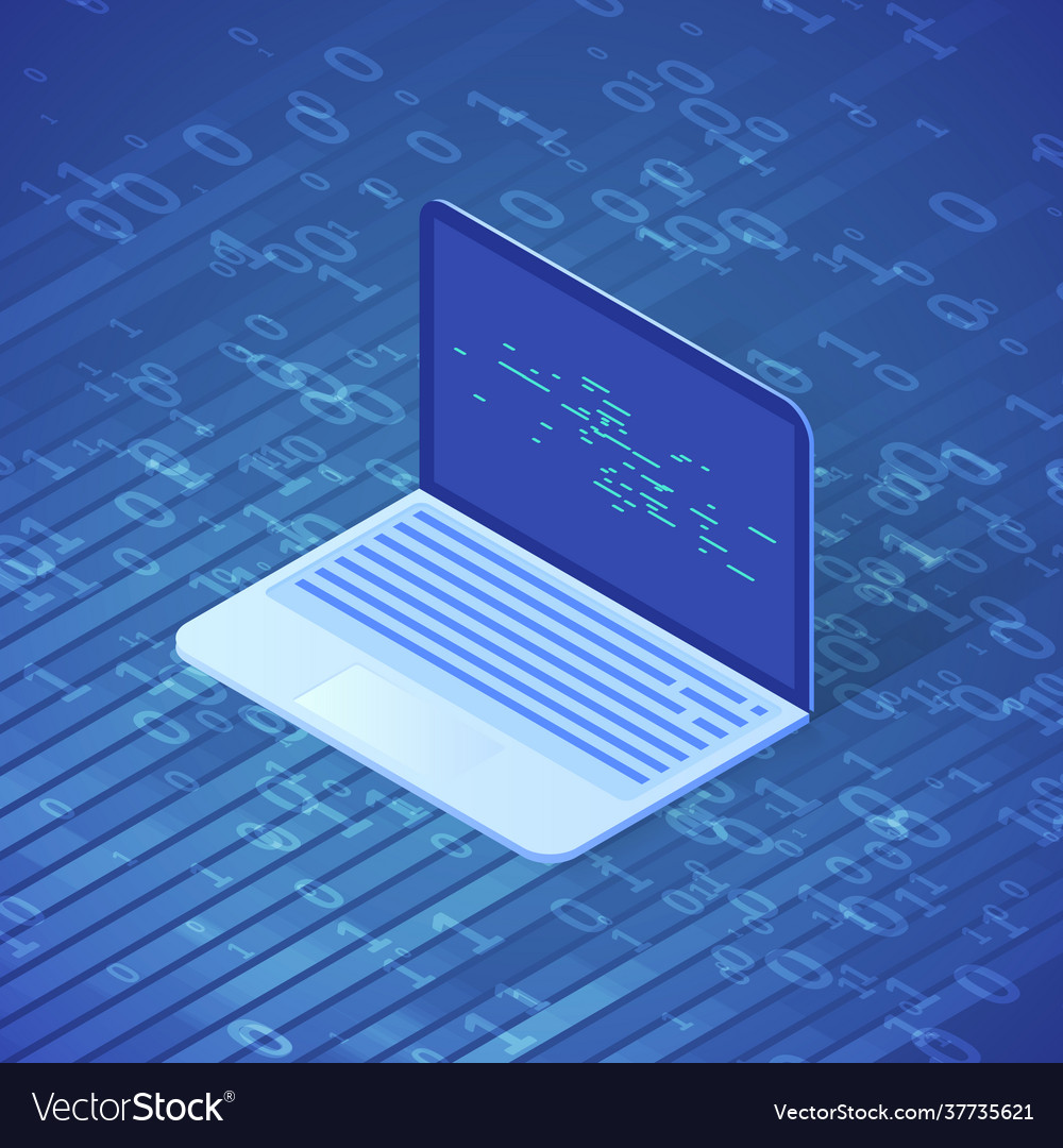 Isometric computer vector image Isometric computer