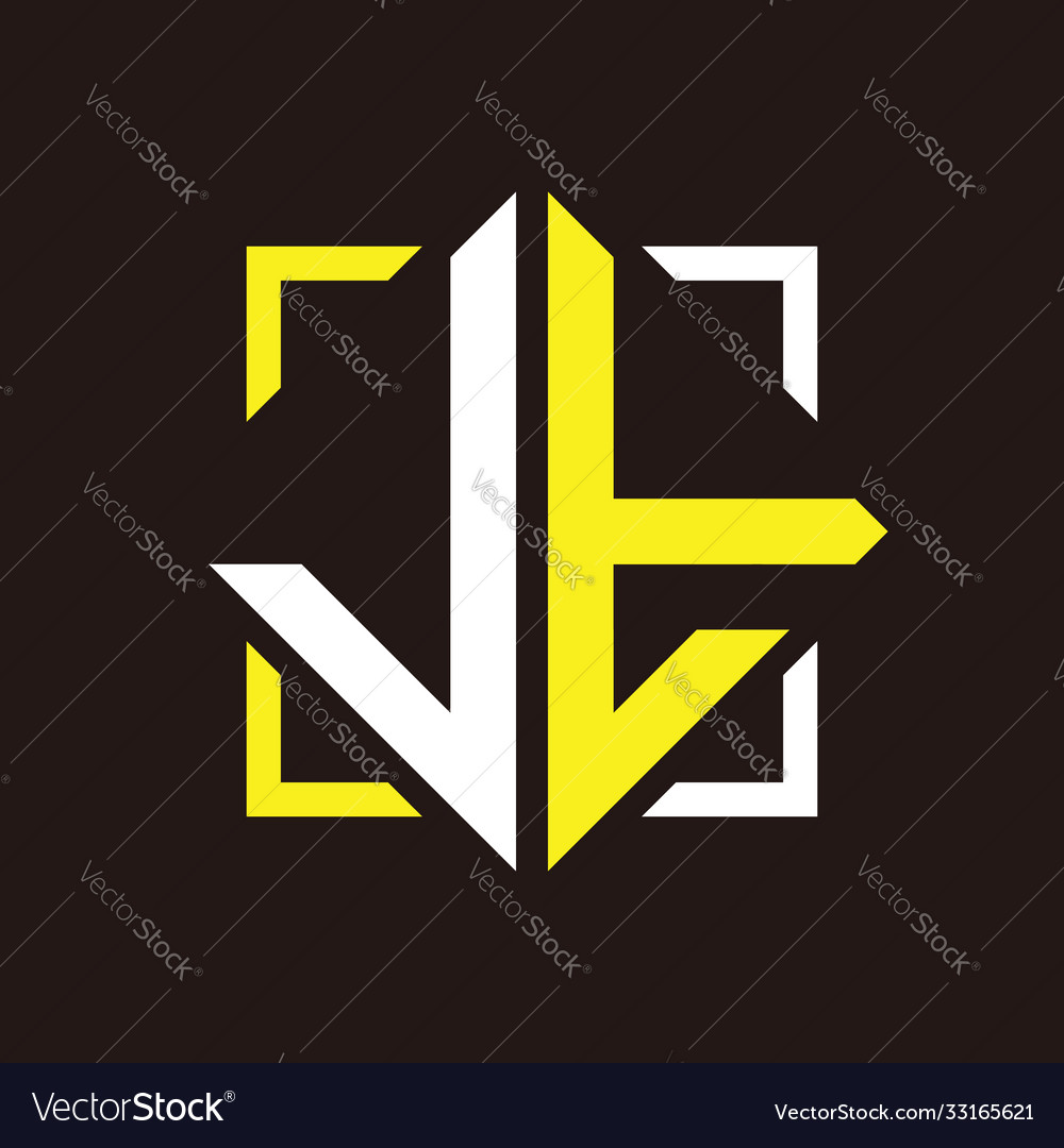 J t initials quadrangle monogram with square