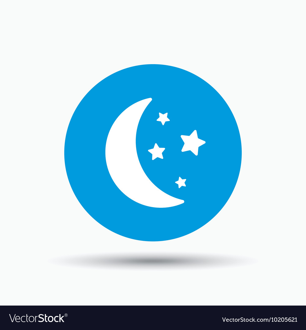 Moon and stars icon night sleep sign