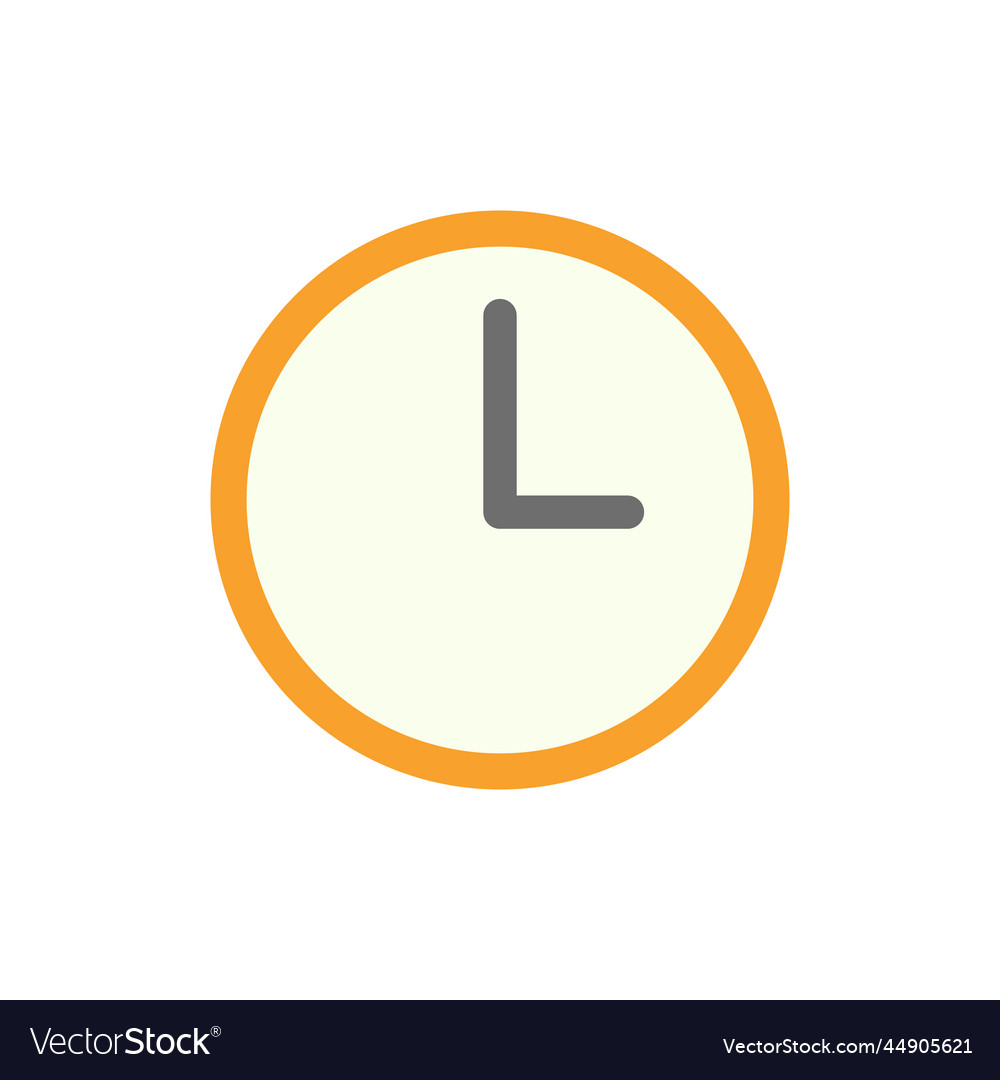 Orange clock icon timer and reminder vector image Orange clock icon timer and reminder