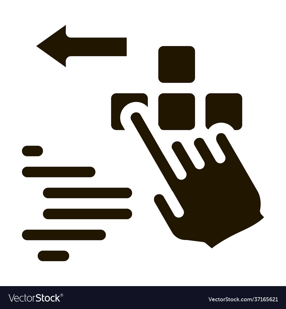 Push game controller button icon glyph vector image Push game controller button icon glyph