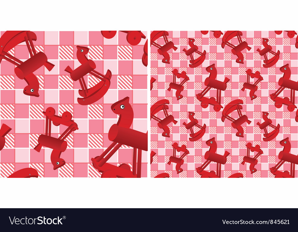 Red Checked Horses Pattern